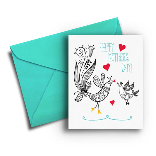Mom and Baby Bird Mother's Day Greeting Card