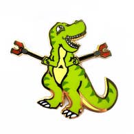 Unstoppable T-Rex Pin Green
